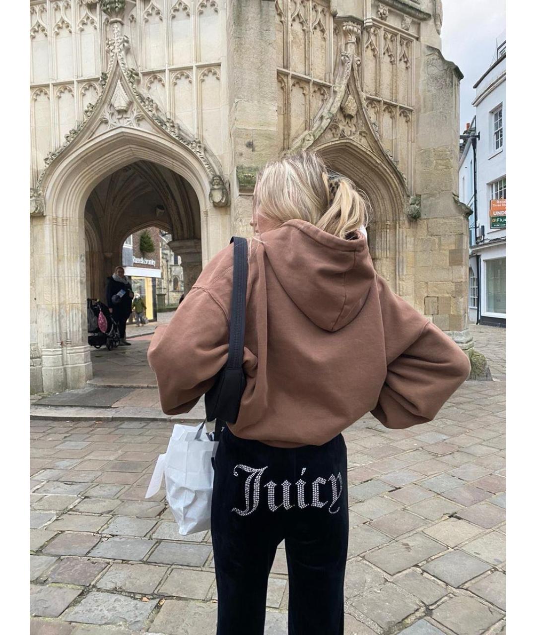 JUICY COUTURE Черные велюровые спортивные брюки и шорты, фото 5