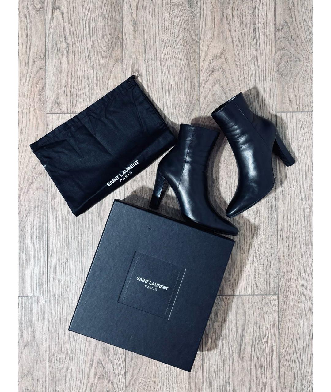 SAINT LAURENT Черные кожаные ботильоны, фото 5