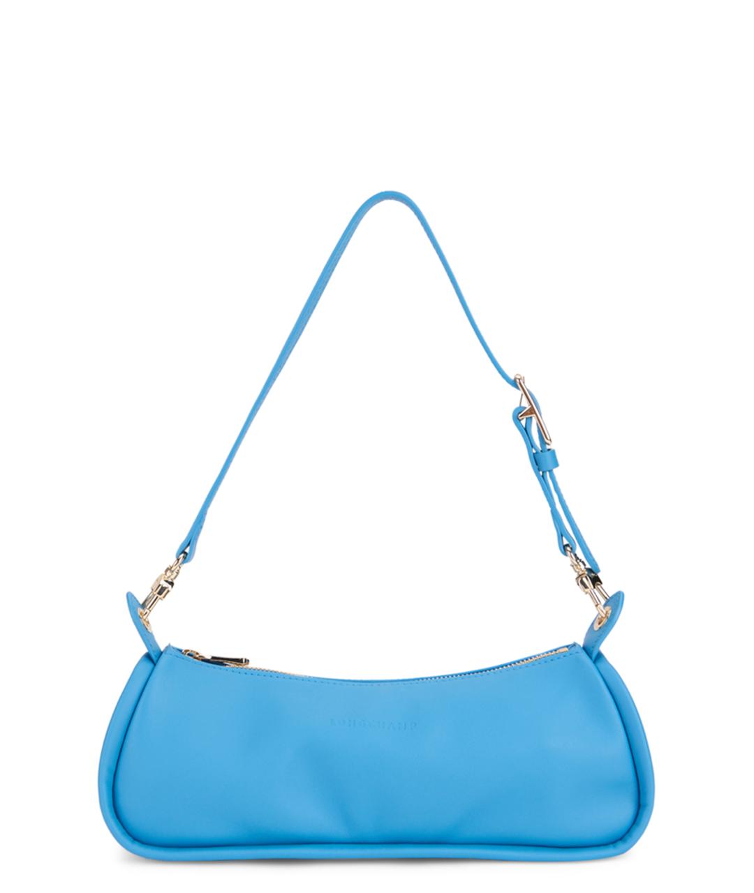 LONGCHAMP Голубая кожаная сумка через плечо, фото 1