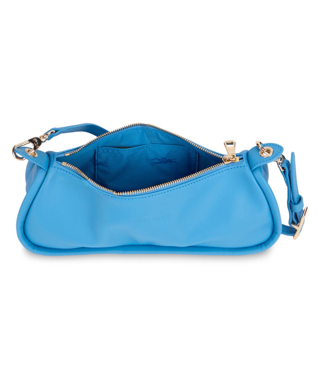 LONGCHAMP Голубая кожаная сумка через плечо, фото 5