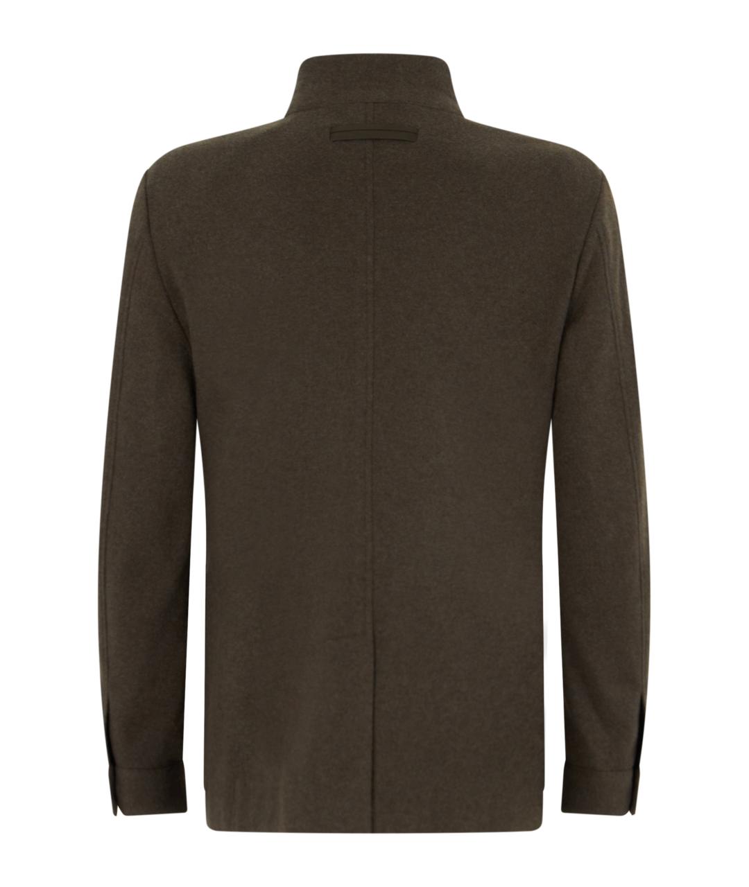 ZEGNA Зеленое шерстяное пальто, фото 2