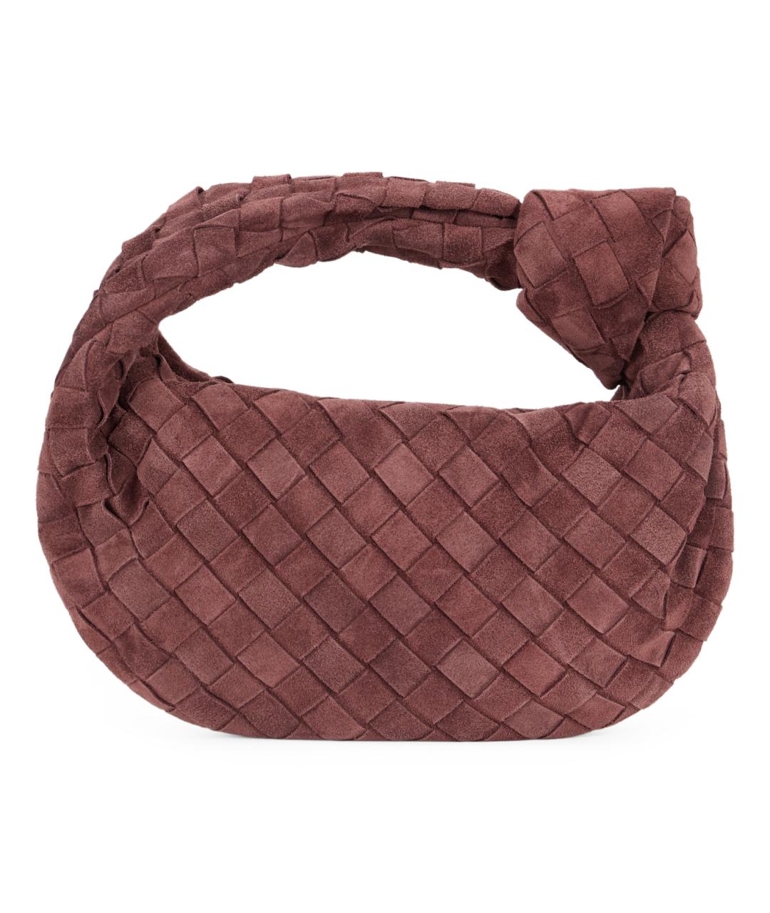 BOTTEGA VENETA Бордовая замшевая сумка с короткими ручками, фото 3