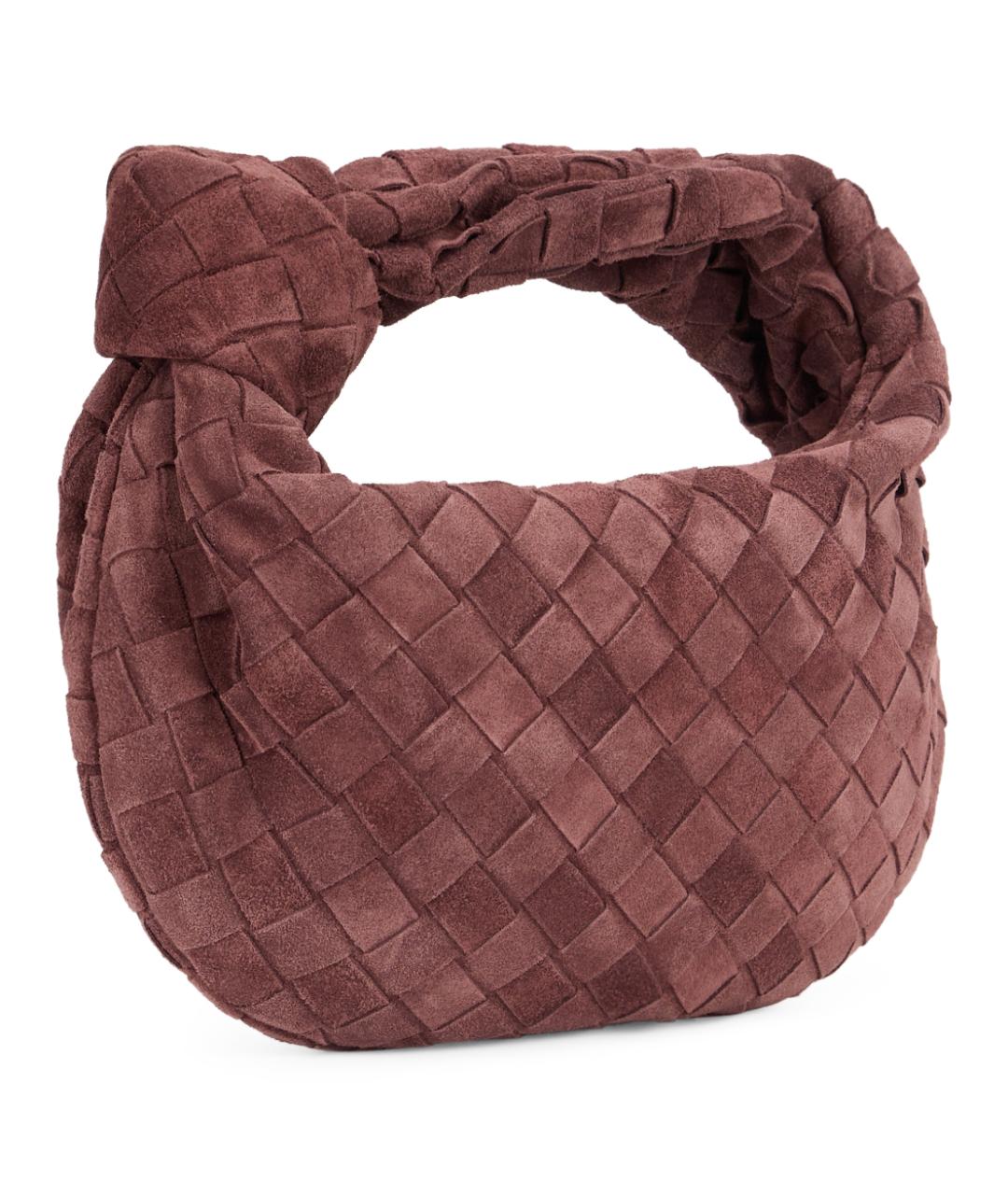 BOTTEGA VENETA Бордовая замшевая сумка с короткими ручками, фото 2