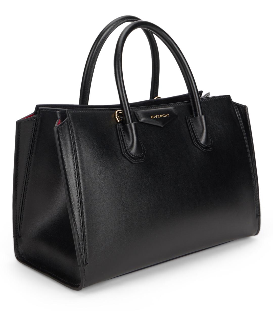 GIVENCHY Черная кожаная сумка тоут, фото 2