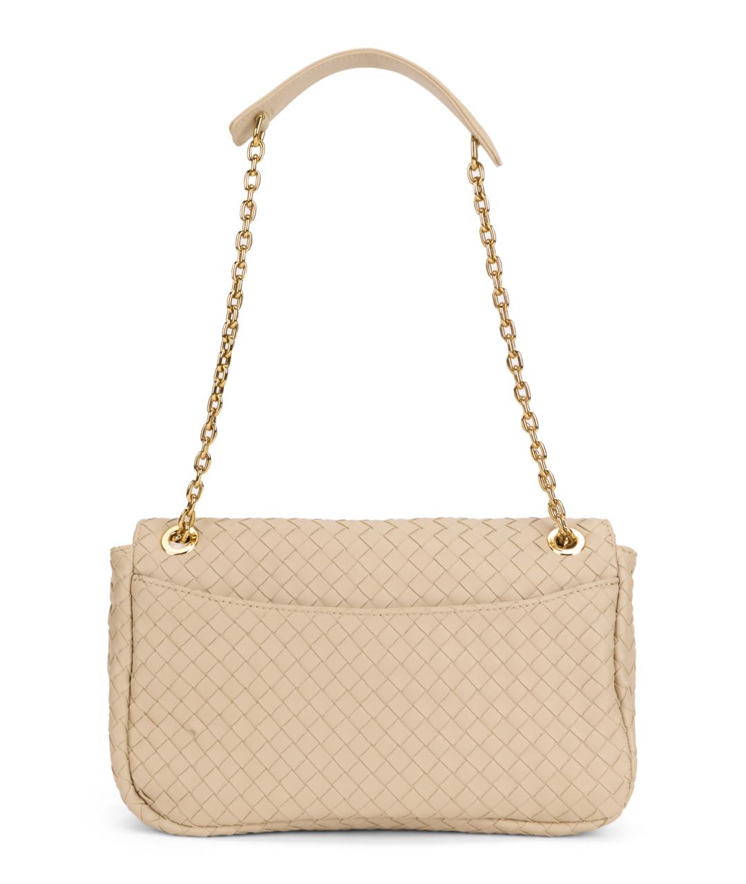 BOTTEGA VENETA Бежевая кожаная сумка через плечо, фото 3