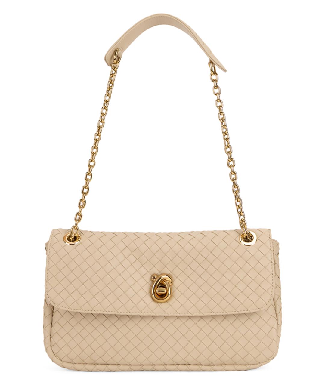 BOTTEGA VENETA Бежевая кожаная сумка через плечо, фото 1