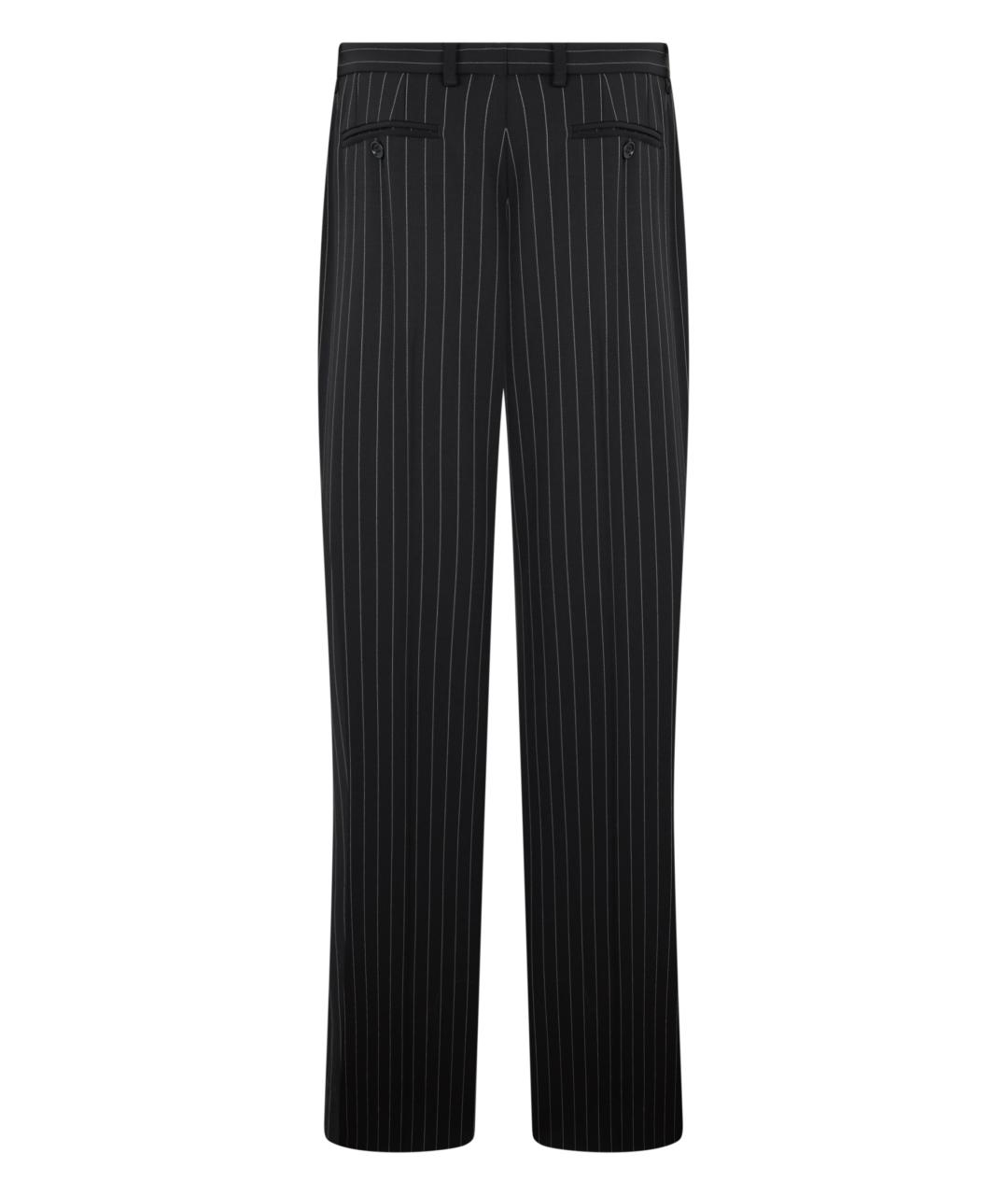 DOLCE&GABBANA Черные шерстяные прямые брюки, фото 2