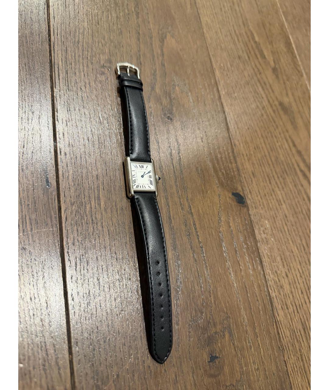 CARTIER Черные кожаные часы, фото 8