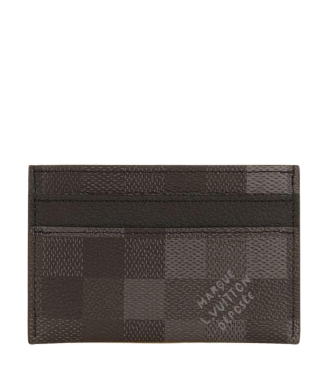 LOUIS VUITTON Черный кожаный кардхолдер, фото 1