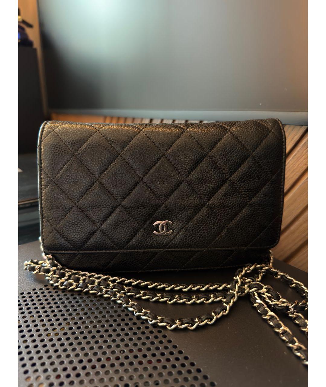 CHANEL Черная кожаная сумка через плечо, фото 6