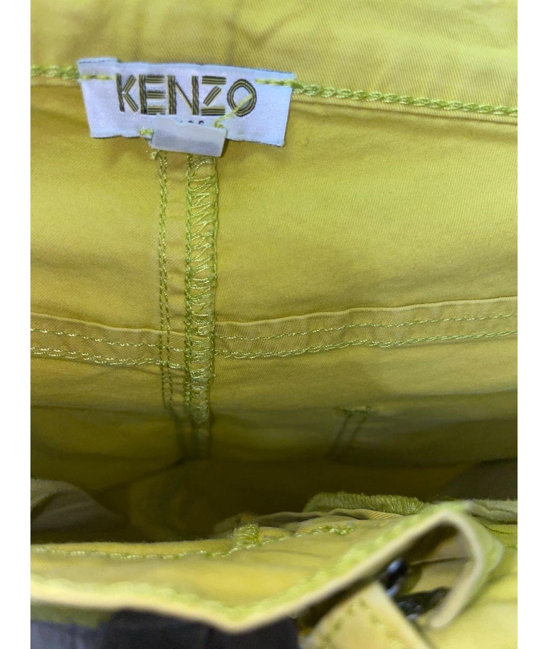 KENZO Желтые хлопко-эластановые шорты, фото 3