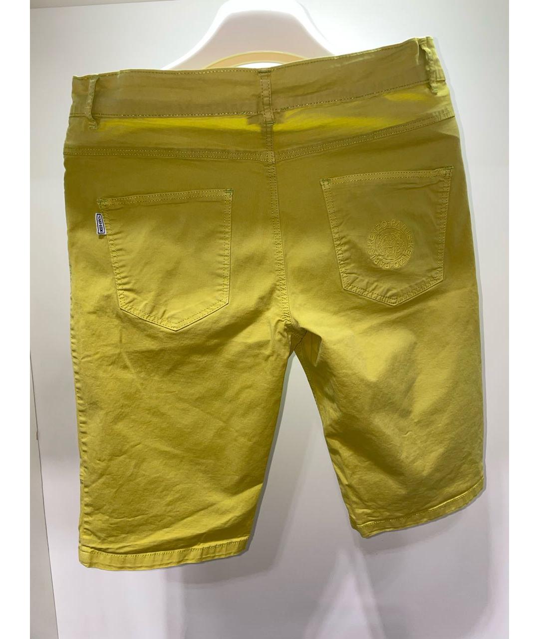 KENZO Желтые хлопко-эластановые шорты, фото 2