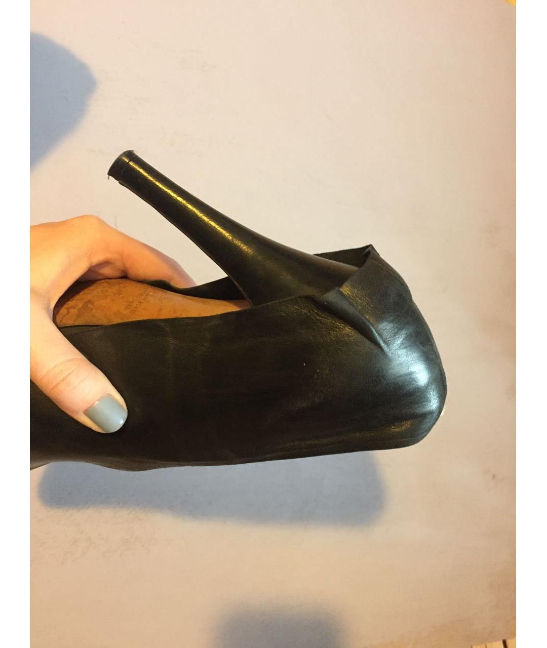 MAISON MARGIELA Черные кожаные туфли, фото 5