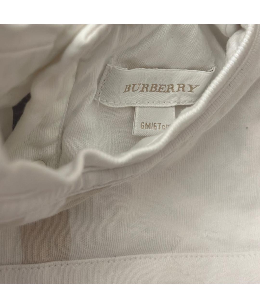 BURBERRY Белый хлопковый комбинезон, фото 8