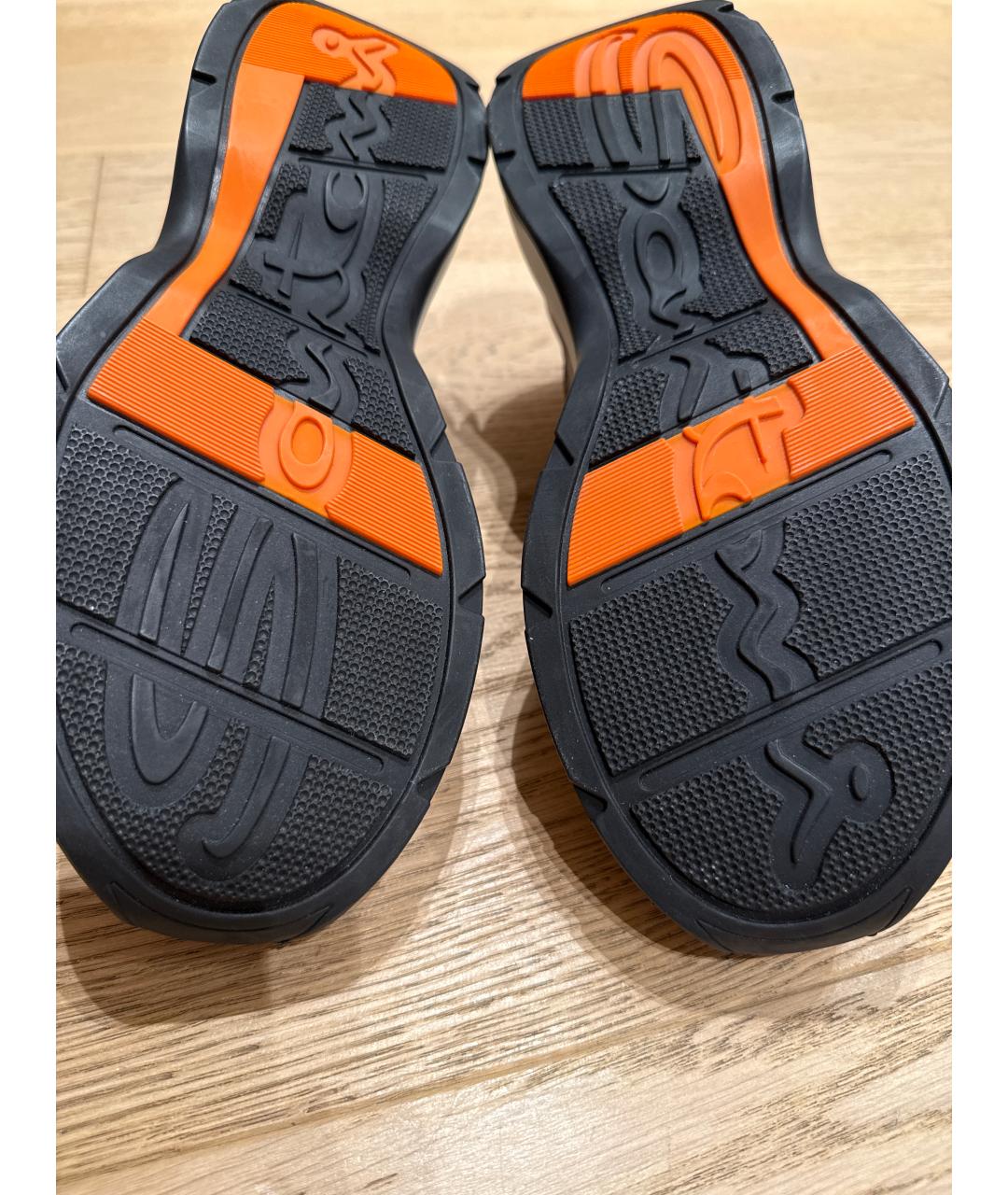 SANTONI Коричневые кожаные низкие кроссовки / кеды, фото 5