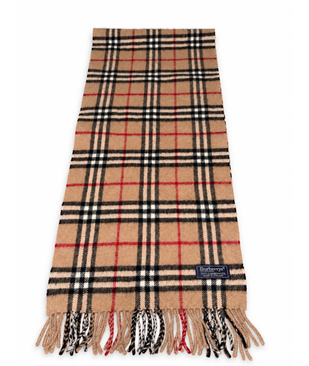 BURBERRY Бежевый шерстяной шарф, фото 2