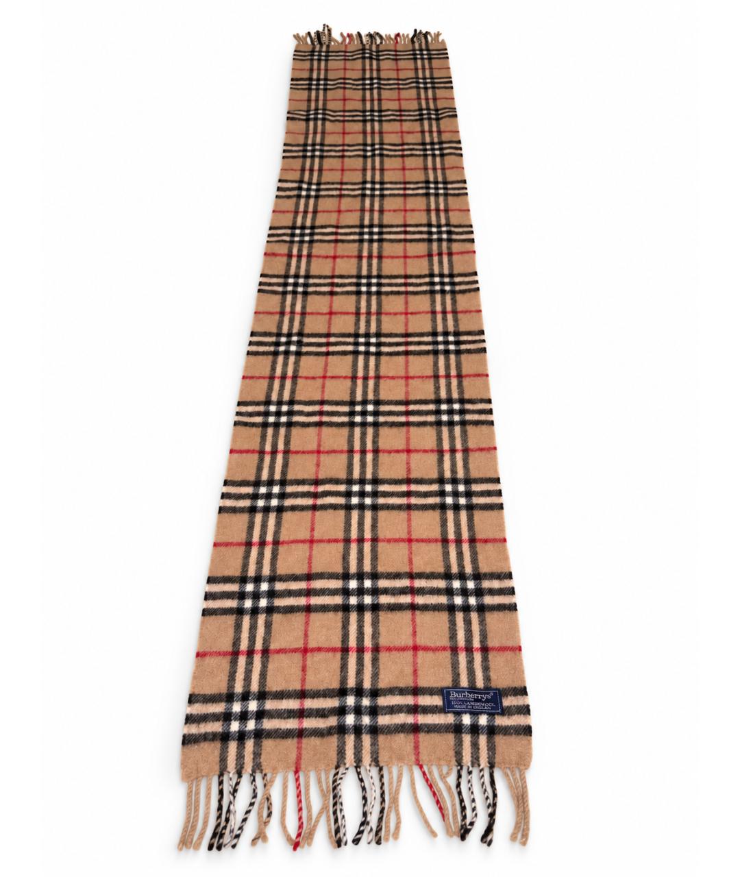 BURBERRY Бежевый шерстяной шарф, фото 3