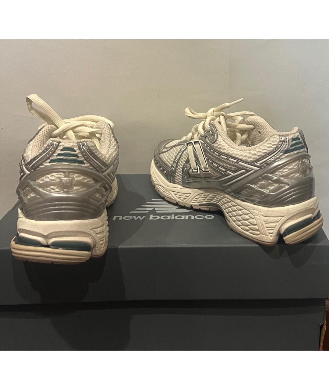 NEW BALANCE Серебряные текстильные кроссовки, фото 4