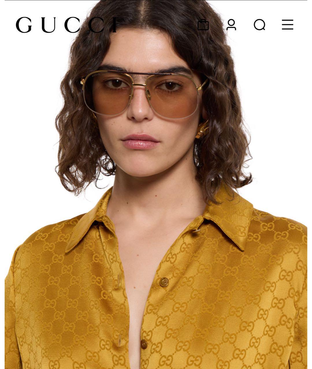 GUCCI Горчичное шелковое коктейльное платье, фото 3