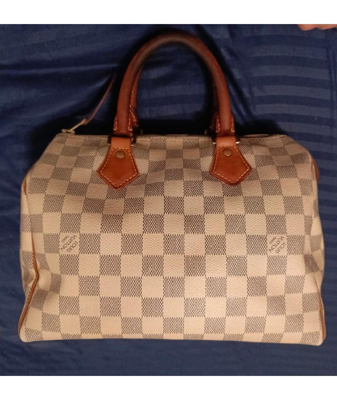 LOUIS VUITTON Белая сумка с короткими ручками из канвы, фото 10
