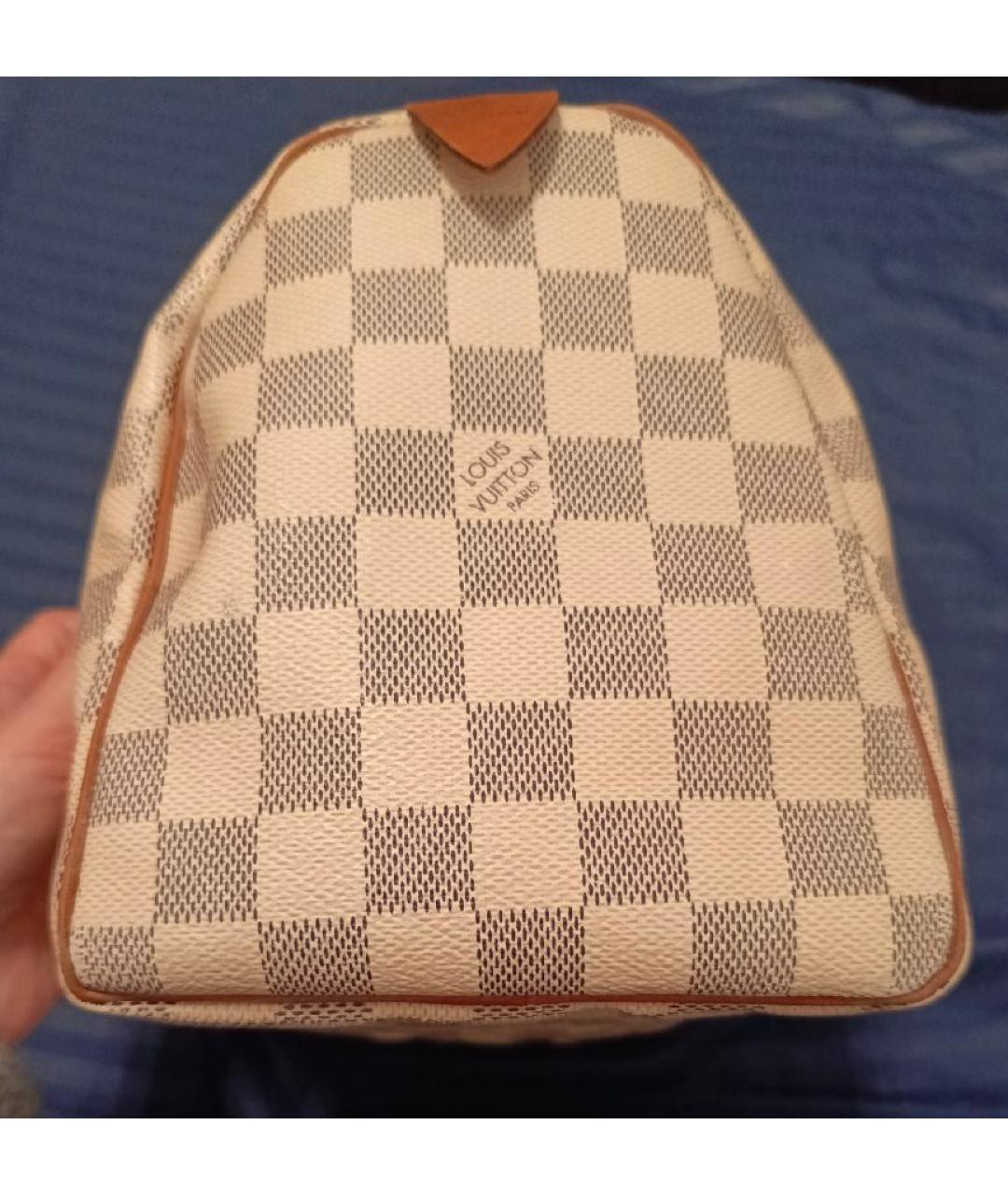 LOUIS VUITTON Белая сумка с короткими ручками из канвы, фото 5