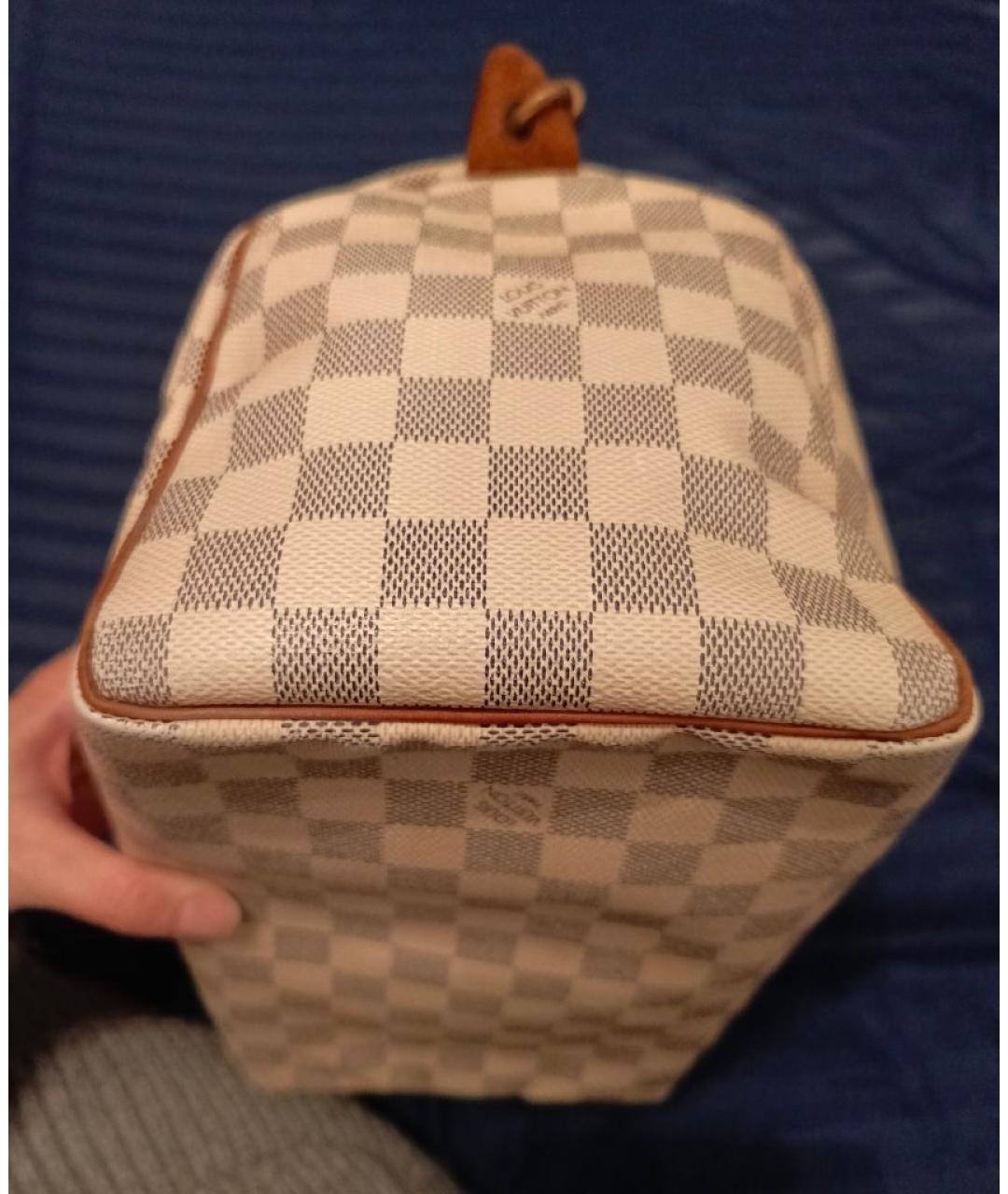 LOUIS VUITTON Белая сумка с короткими ручками из канвы, фото 7
