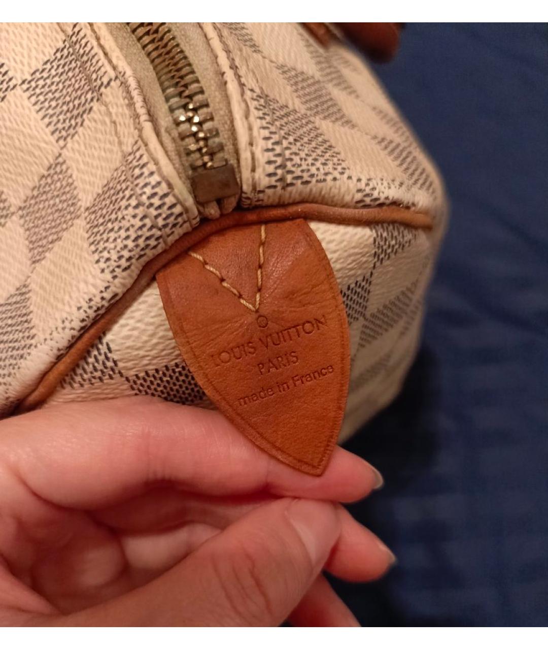 LOUIS VUITTON Белая сумка с короткими ручками из канвы, фото 3