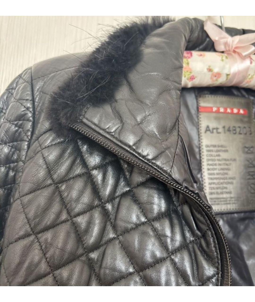 PRADA Черная кожаная куртка, фото 6