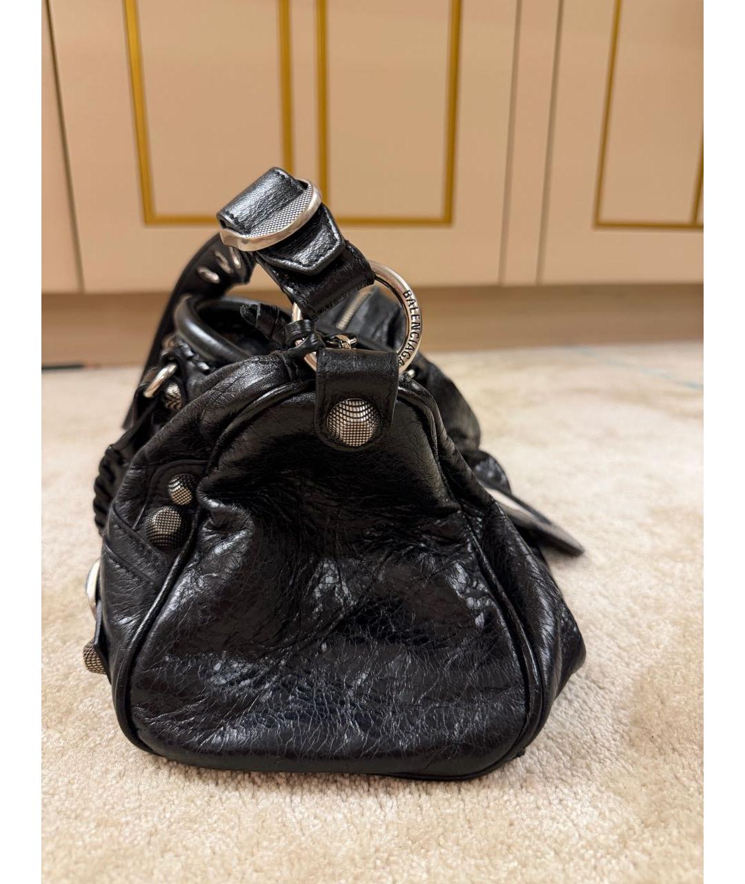 BALENCIAGA Черная кожаная сумка через плечо, фото 2