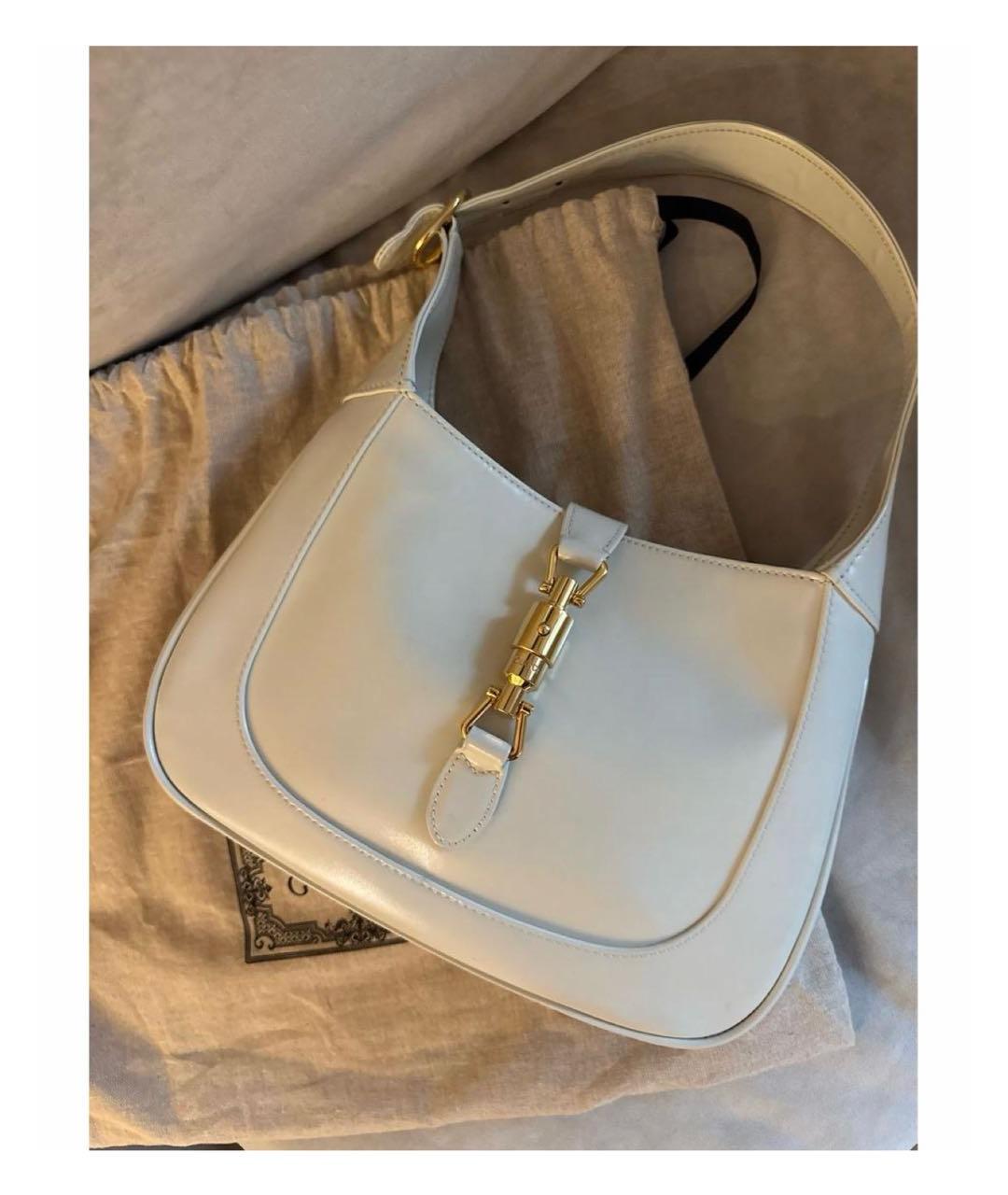 GUCCI Белая кожаная сумка с короткими ручками, фото 4