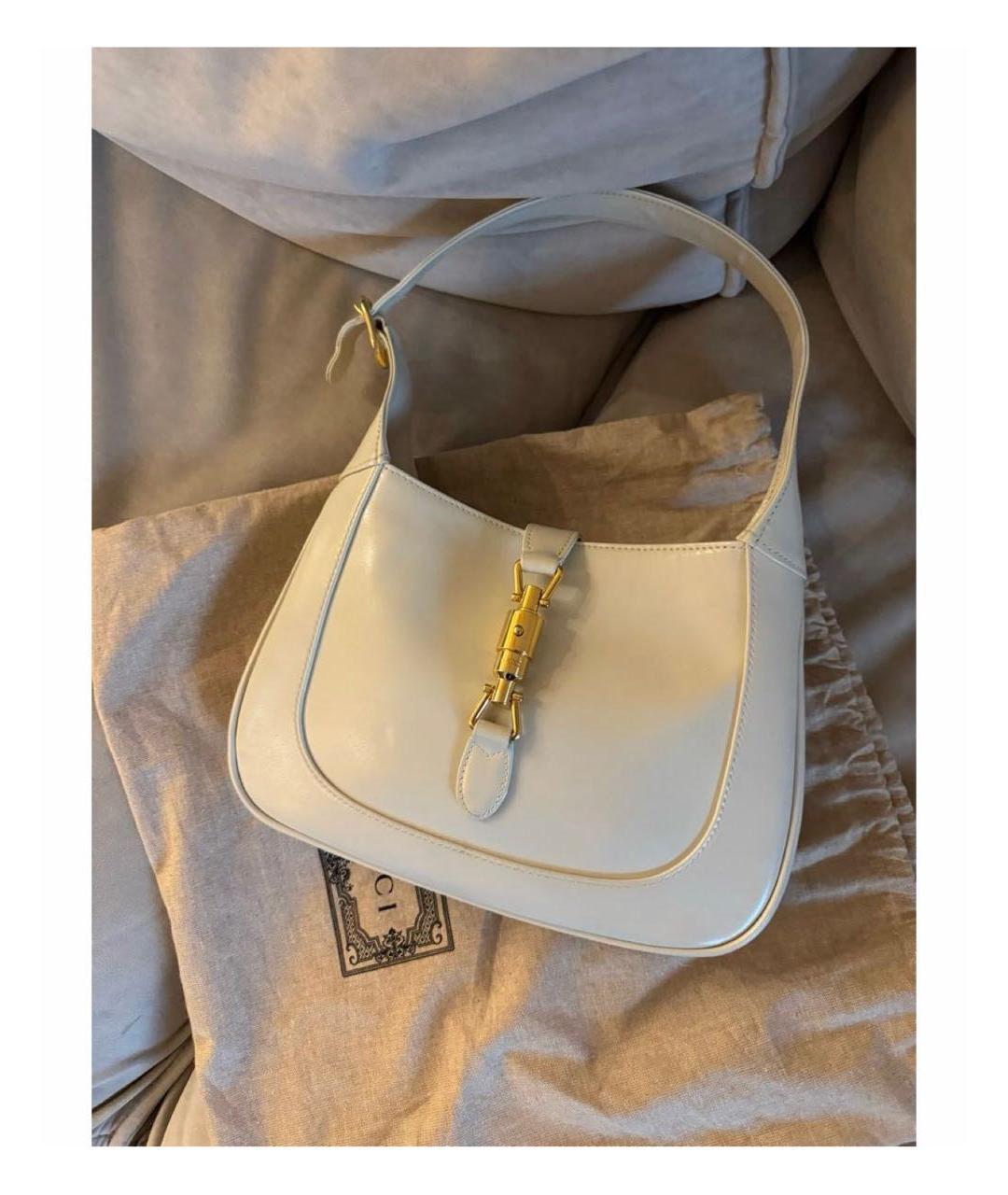 GUCCI Белая кожаная сумка с короткими ручками, фото 3