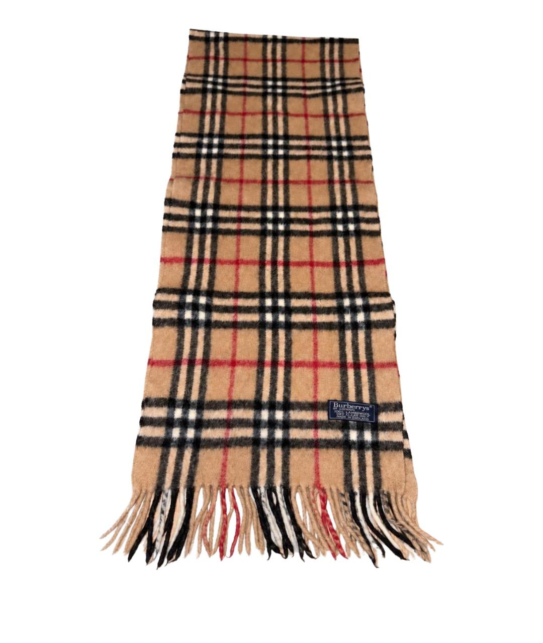 BURBERRY Бежевый шерстяной шарф, фото 1
