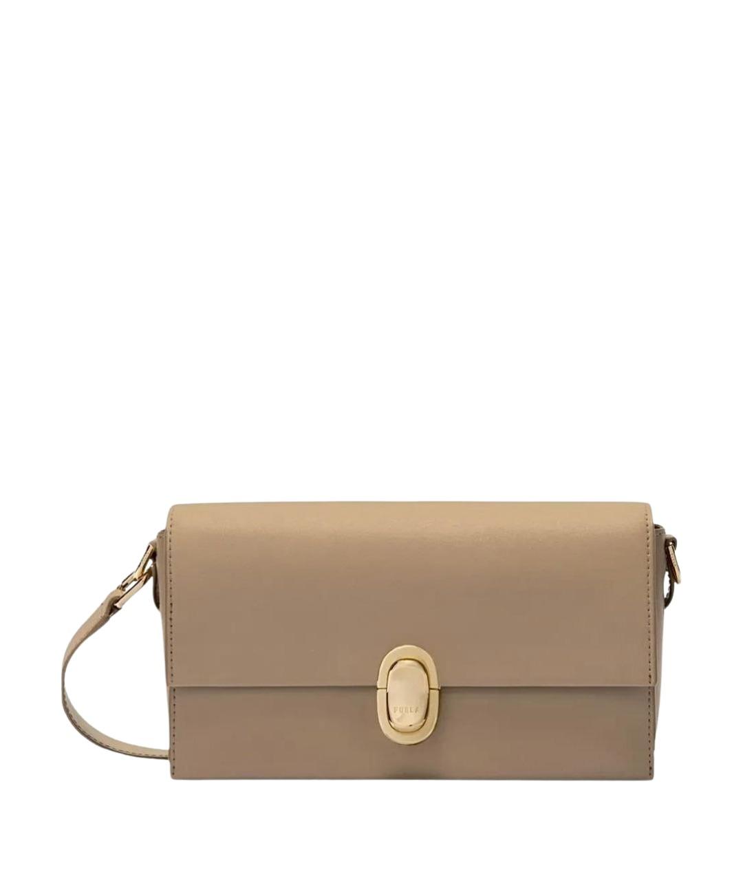 FURLA Коричневая кожаная сумка через плечо, фото 1