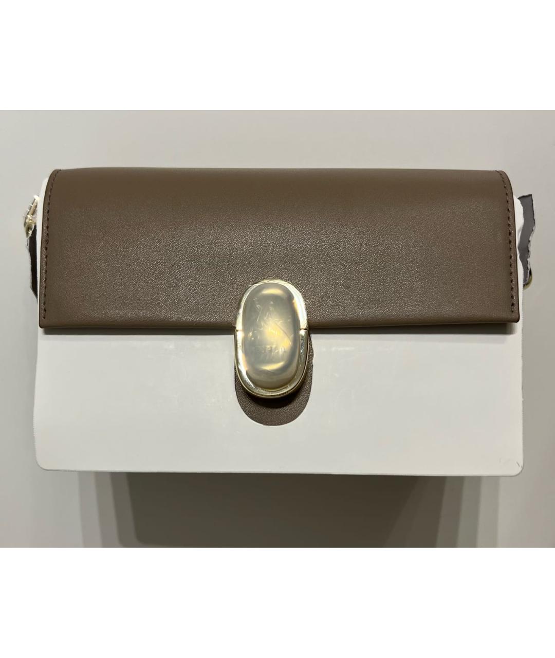 FURLA Коричневая кожаная сумка через плечо, фото 5