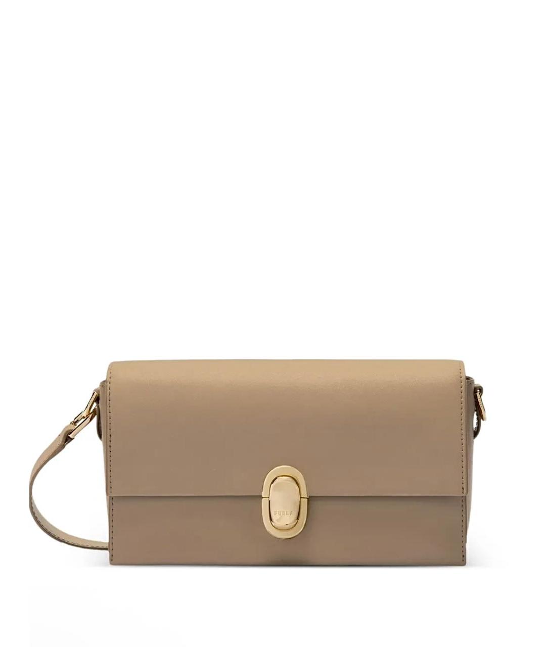 FURLA Коричневая кожаная сумка через плечо, фото 6