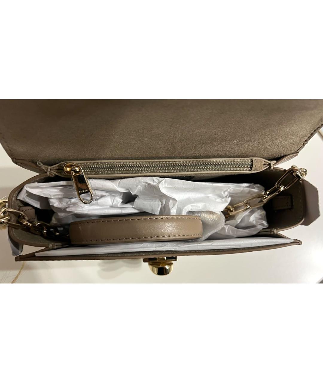 FURLA Коричневая кожаная сумка через плечо, фото 4