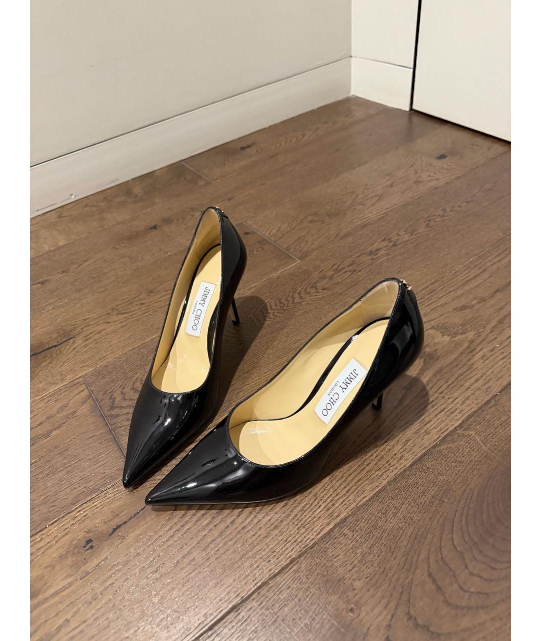 JIMMY CHOO Черные туфли из лакированной кожи, фото 5