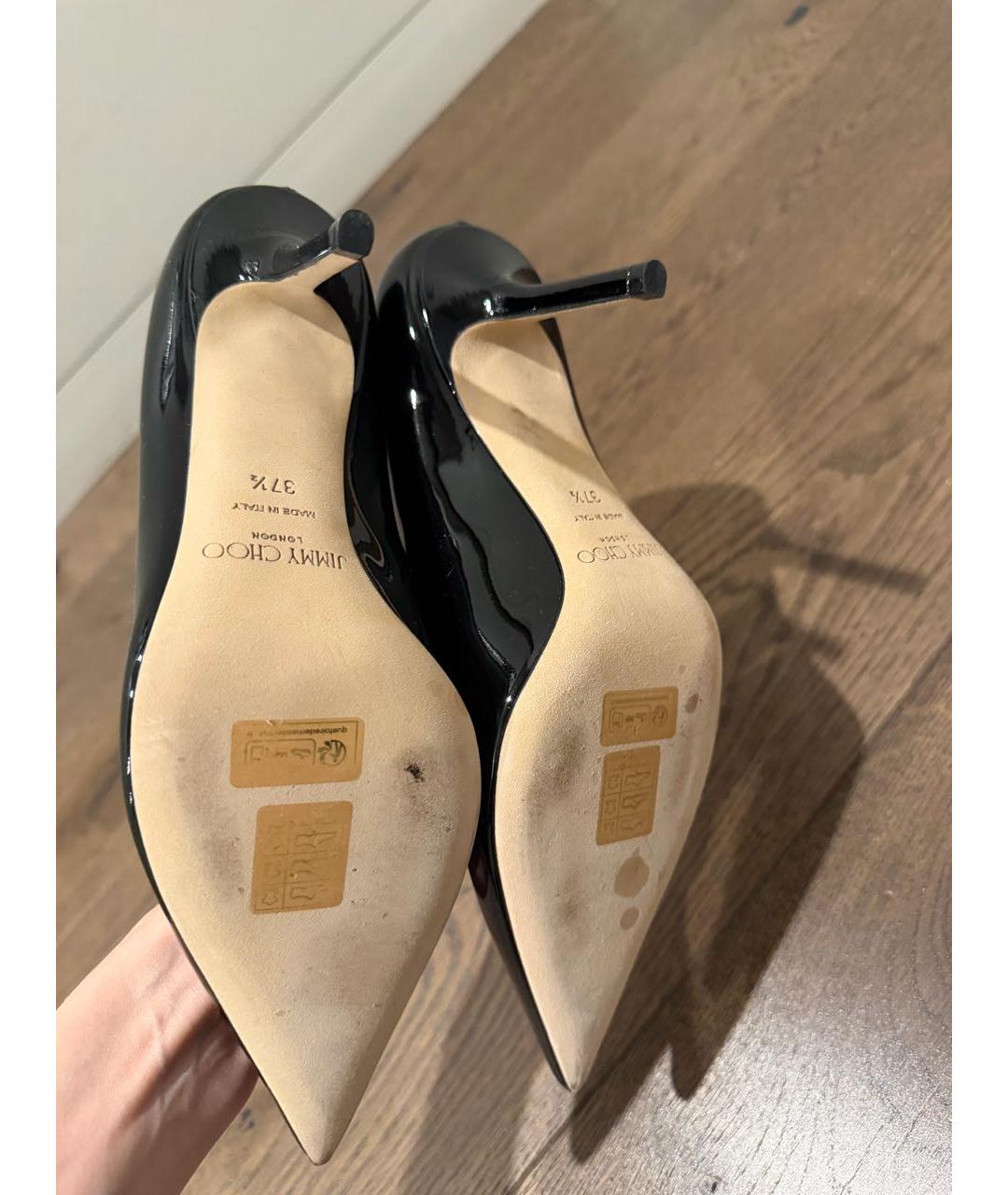 JIMMY CHOO Черные туфли из лакированной кожи, фото 7