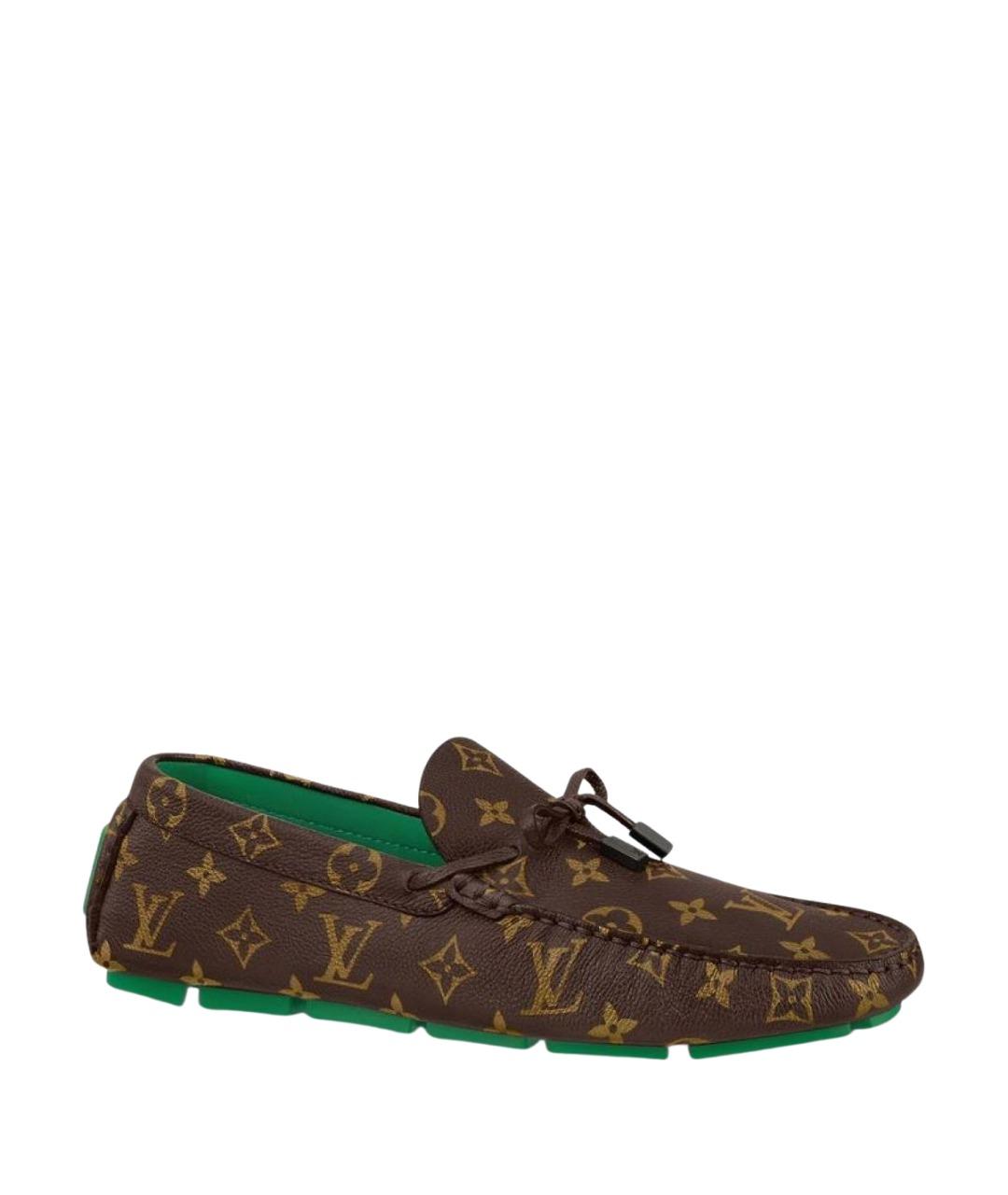 LOUIS VUITTON Коричневые кожаные мокасины, фото 1