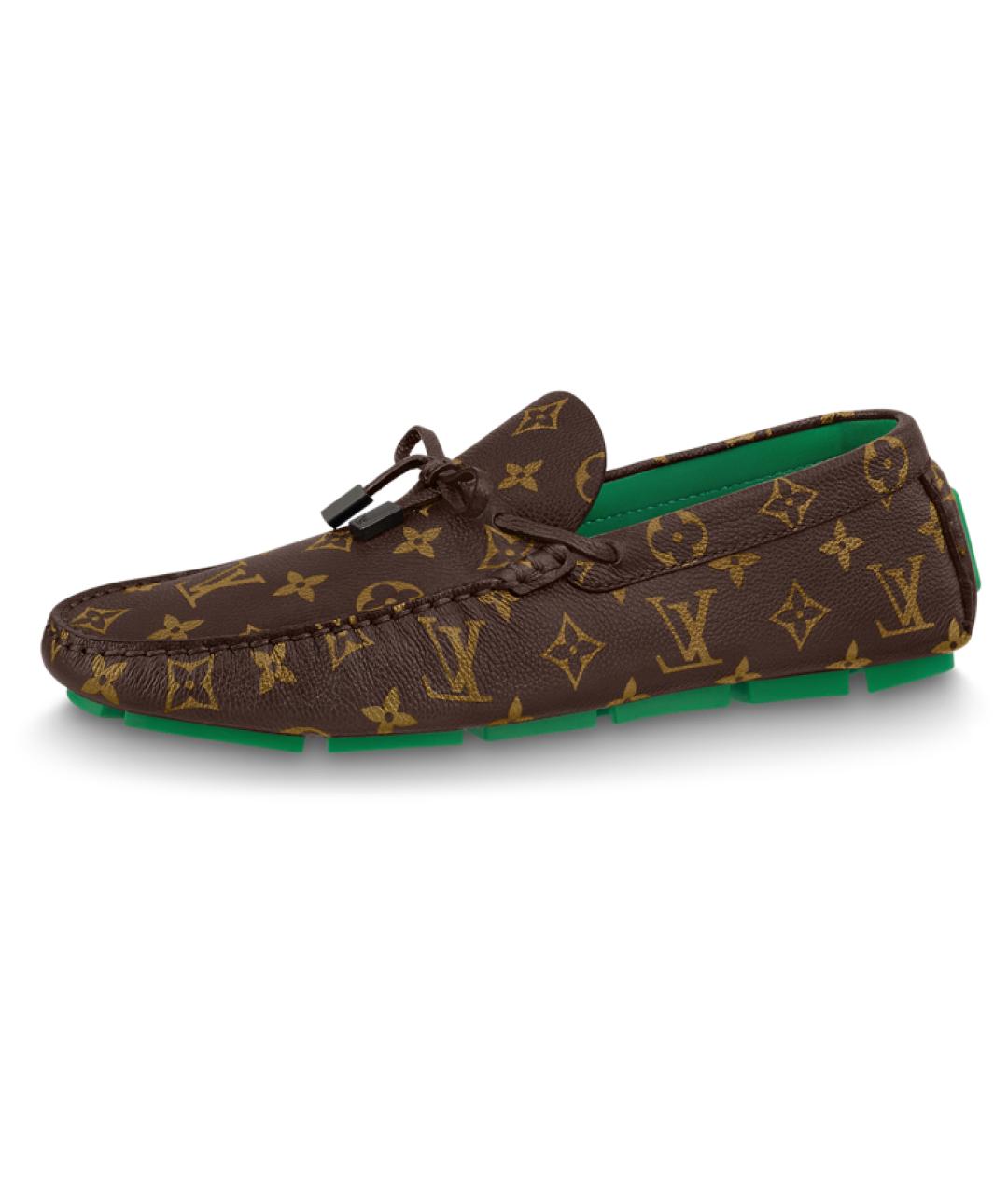 LOUIS VUITTON Коричневые кожаные мокасины, фото 2