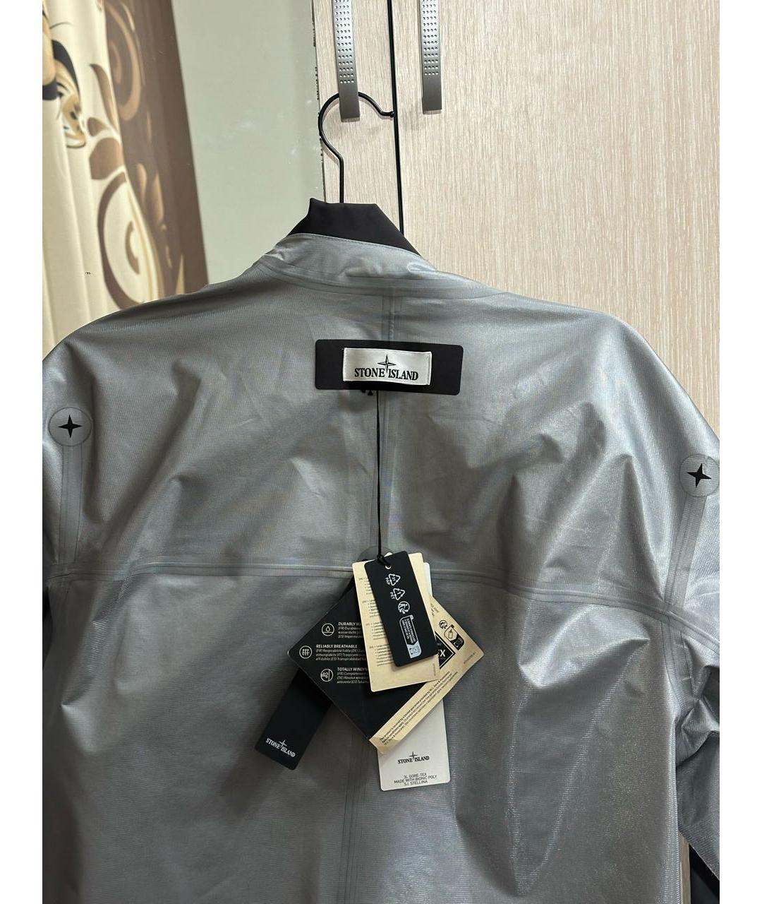 STONE ISLAND Антрацитовая полиэстеровая куртка, фото 3