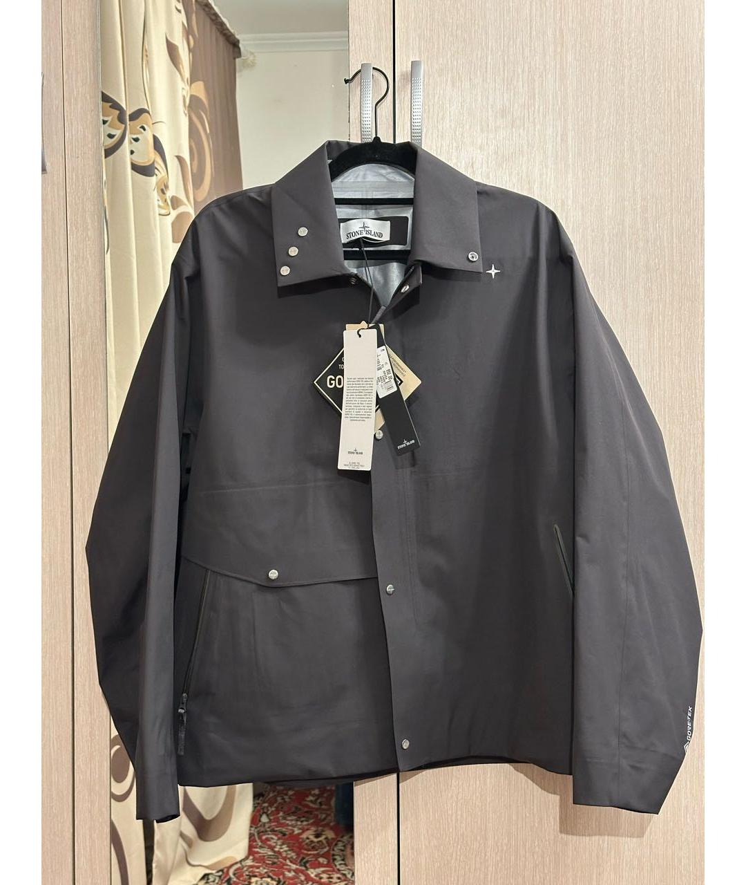 STONE ISLAND Антрацитовая полиэстеровая куртка, фото 8