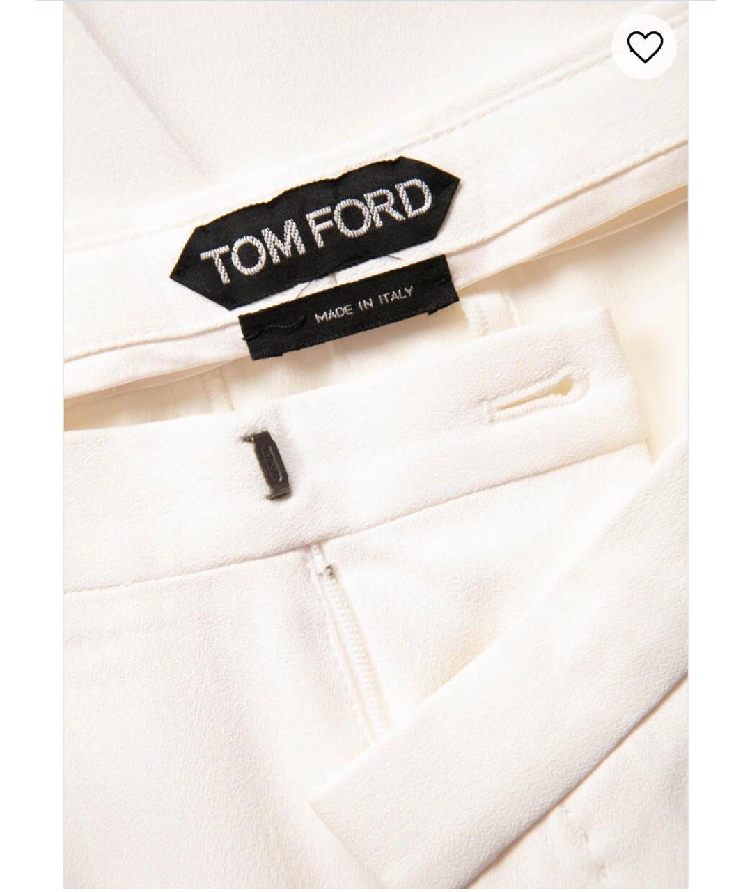 TOM FORD Белые ацетатные брюки узкие, фото 4