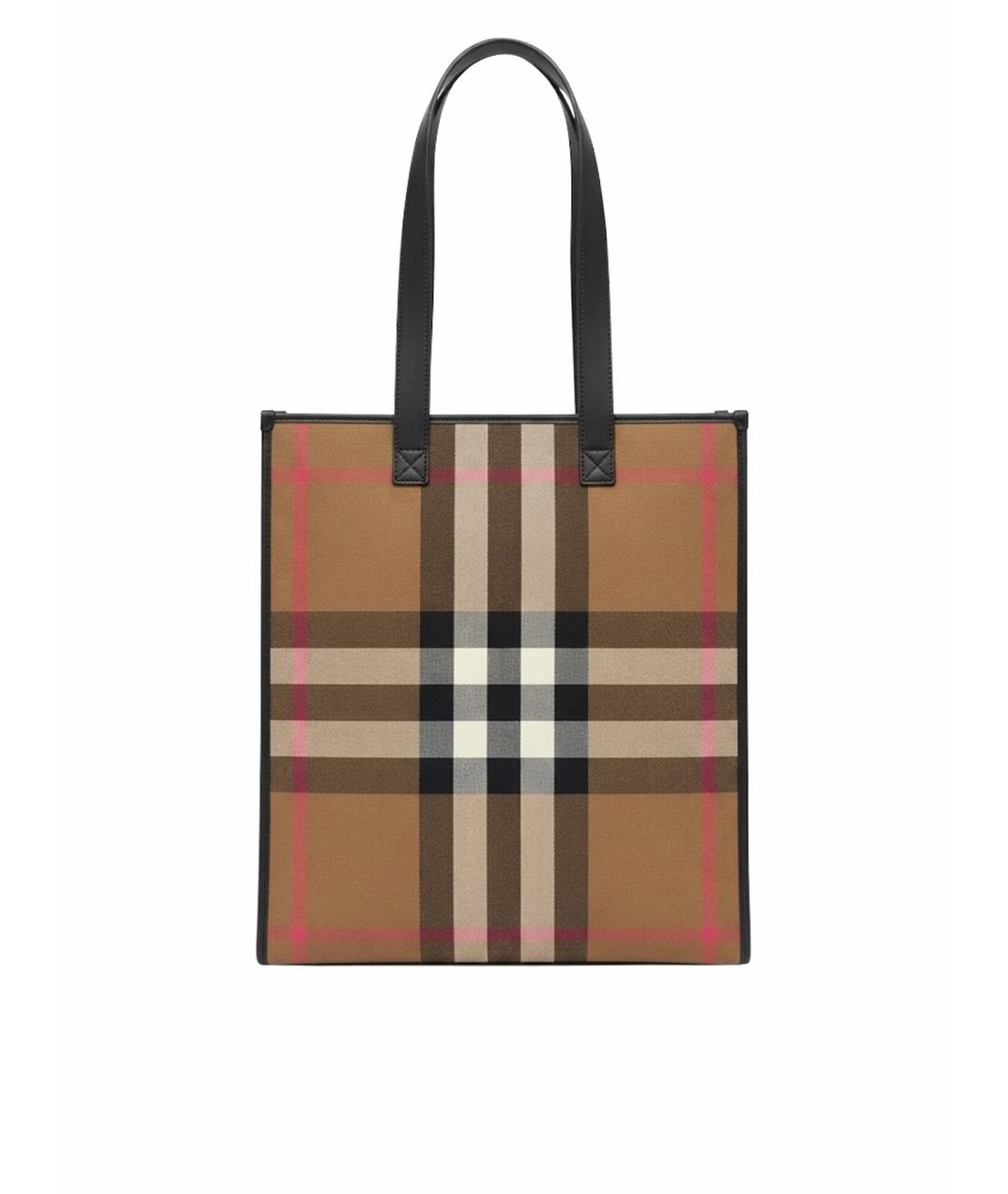 BURBERRY Коричневая сумка тоут из канвы, фото 1