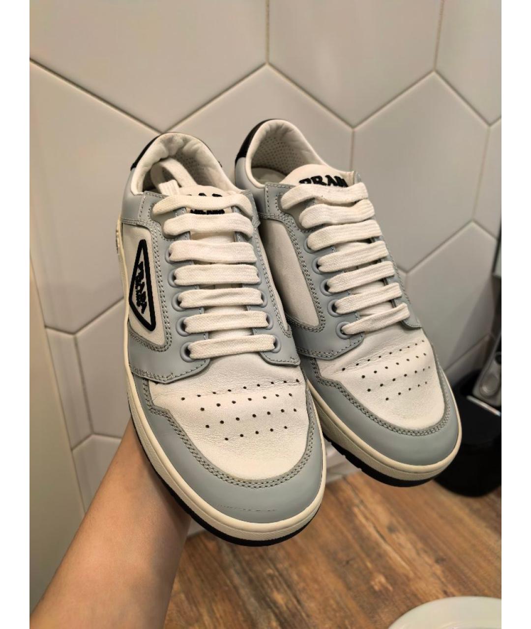 PRADA Белые кожаные кеды, фото 2