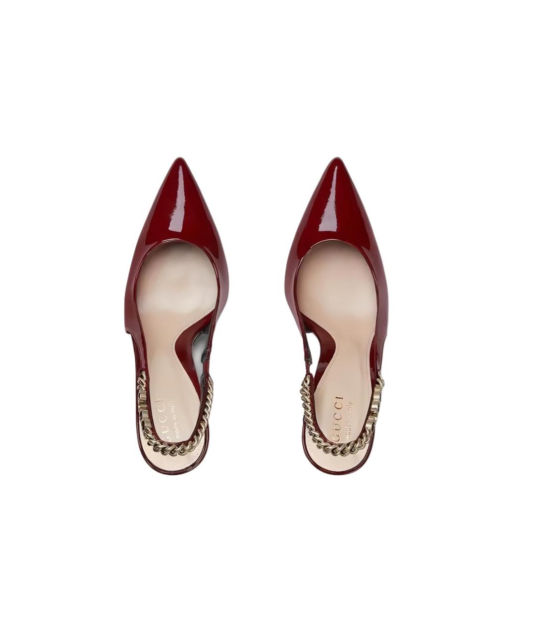 GUCCI Красные кожаные туфли, фото 3