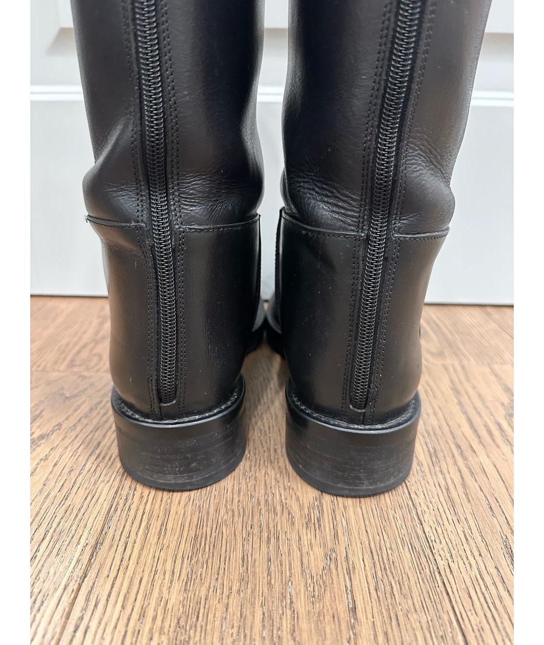 ANN DEMEULEMEESTER Черные кожаные сапоги, фото 4