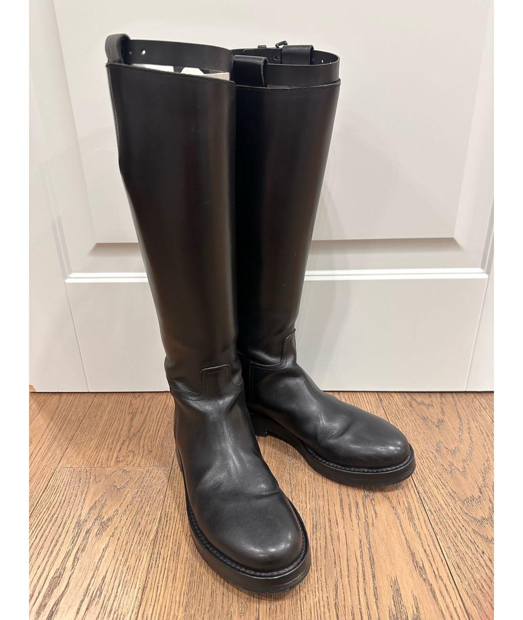 ANN DEMEULEMEESTER Черные кожаные сапоги, фото 6