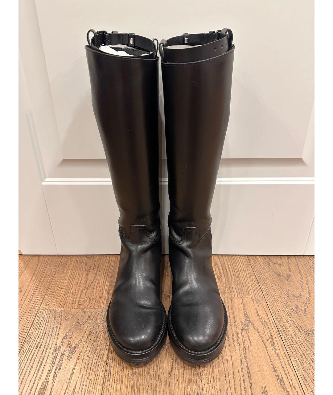 ANN DEMEULEMEESTER Черные кожаные сапоги, фото 2