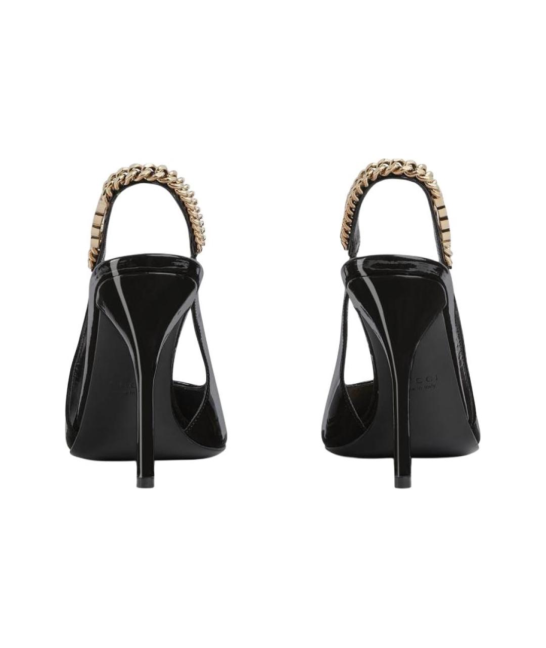 GUCCI Черные кожаные босоножки, фото 5